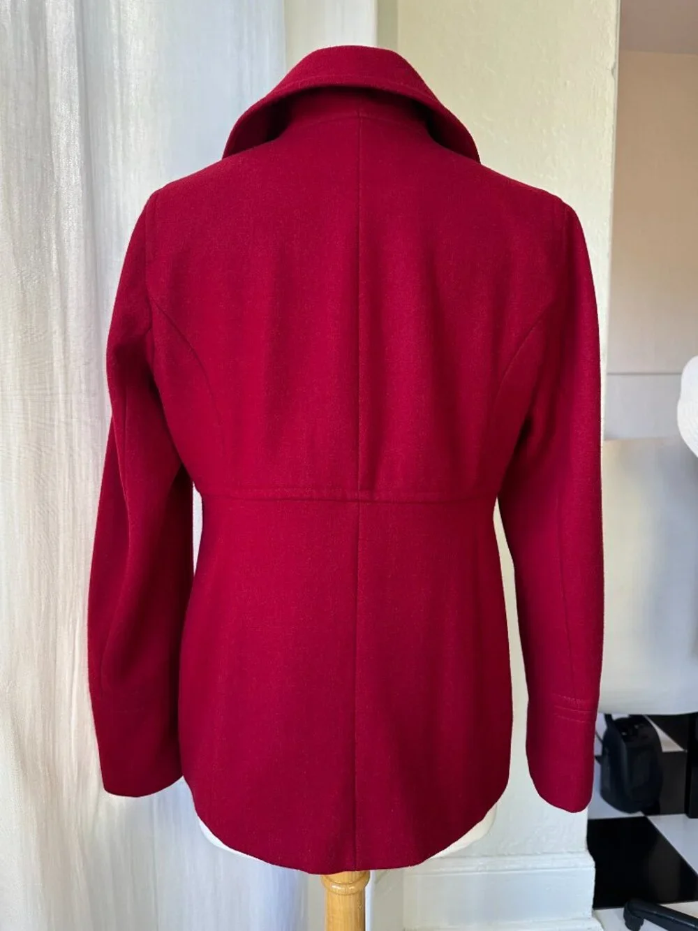 Michael Kors Red Wool Blend Double Breasted Peacoat Women’s S